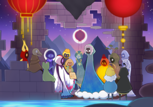 Still from The Keeper Council on Roblox. Created by Arcade.